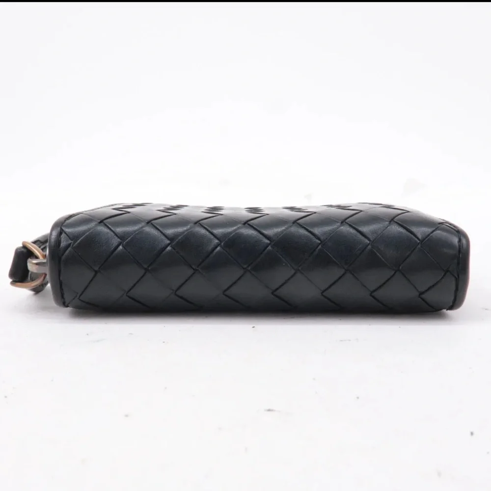 Bottega Veneta Intrecciato Zip Around Coin Purse Card Holder Black - Picture 3 of 8